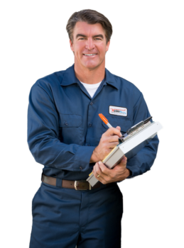 friendly hvac technician smiling at the camera