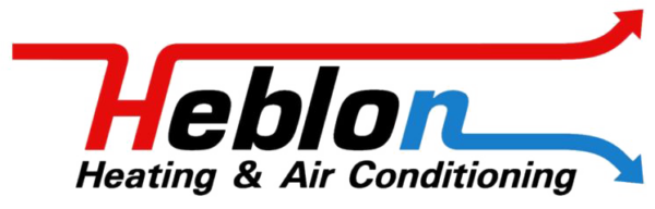 red, blue, and black horizontal heblon heating and air conditioning logo